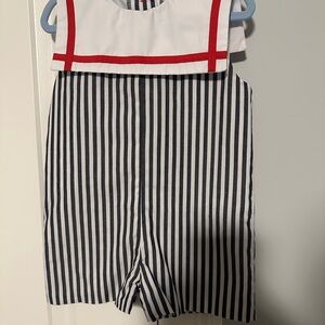 The Beaufort Bonnet Company red white and blue jonjon 12-18mo